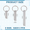 6Pcs 3 Styles 316 Surgical Stainless Steel Ball Pin STAS-AR0002-67-4