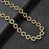 304 Stainless Steel Flower Link Chain Necklaces for Women NJEW-Z091-06G-1