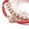 Natural Crackle Quartz & Lava Rock Braided Bead Bracelets Set BJEW-JB07212-02-7