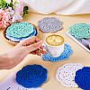 12Pcs 6 Colors Handmade Polyester Cotton Table Mats AJEW-MB0001-08-9