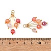 Natural Banded Agate(Dyed & Heated) Faceted Round Pendants PALLOY-JF05879-3