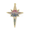 Brass Micro Pave Cubic Zirconia Pendants KK-M322-45G-1
