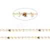 Natural Tiger Eye Column Beaded Chains CHC-K012-01G-01-2