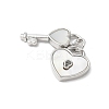 Brass Pave Natural White Shell Pendants KK-S522-15P-2