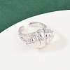 Brass Cuff Rings for Women RJEW-H256-20-P-5