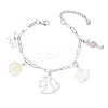 Ocean Theme 304 Stainless Steel Charm Bracelets BJEW-JB12218-01-2