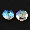 2-Hole Taiwan Acrylic Rhinestone Flat Round Buttons BUTT-F015-11.5mm-15-2