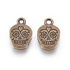 Mexico Holiday Day of the Dead Sugar Skull Tibetan Style Alloy Metal Pendants TIBEP-21061-AB-FF-2