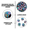 Fashewelry 50Pcs 5 Style Rainbow Color Alloy European Beads FIND-FW0001-32-NR-5