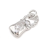 Brass Micro Pave Clear Cubic Zirconia Pendants KK-G544-08P-02-2