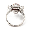 Natural Rhodochrosite Adjustable Rings RJEW-P043-01P-24-3
