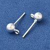 Brass Studs Earrings Finding KK-K383-03B-S-2