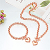 Heart Stainless Steel Pendant Necklaces & Charm Bracelets Sets FS-WG8EF15-03-1