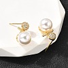 Round Brass Micro Pave Clear Cubic Zirconia Stud Earrings EJEW-A135-25G-2