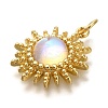 Rack Plating Brass Micro Pave Cubic Zirconia Pendants KK-I720-59G-1-2