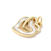 Brass Pave Natural White Shell Pendants KK-S522-08C-G-2