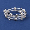 Pearl Beaded Wrap Bracelet BJEW-WH0018-03-1