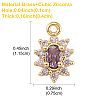 1Pc Eco-Friendly Brass Micro Pave Cubic Zirconia Charms ZIRC-YW0001-19-1