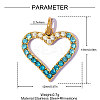 304 Stainless Steel with Rhinestone Charms RB-OY001-34G-02-2