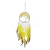 Iron Woven Web/Net with Feather Pendant Decorations AJEW-B017-12-1