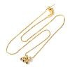 Brass Pave Colorful Cubic Zirconia Pendant Box Chain Adjustable Slider Necklaces NJEW-D348-03E-G-4