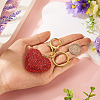 Handmade Polymer Clay Rhinestone Heart Keychains KEYC-TAC00068-01-5