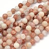 Round Natural Moonstone and Sunstone Beads Strands X-G-F222-03-8mm-1