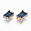 Brass Glass Rhinestone Pendants GLAA-S179-21A-RS-2
