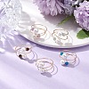 Round Shell Pearl & Natural Black Onyx & Moonstone & Green Aventurine & Apatite & Amethyst Finger Rings RJEW-JR00765-2