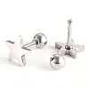 Tarnish Resistant 201 Stainless Steel Barbell Cartilage Earrings LS-EJEW-R147-08-2