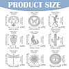 9Pcs 9 Styles 201 Stainless Steel Links Connector Charms STAS-TA0005-41-4