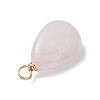 Copper Wire Wrapped Natural Rose Quartz & Natural Cultured Freshwater Pearl Beads Pendants PALLOY-JF03645-01-4