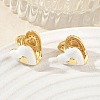 Brass Micro Pave Cubic Zirconia Hoop Earrings KK-CBA98BA-08G-D-2