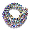 Electroplated Natural Lava Rock Beads Strands X-G-S352-30B-02-2