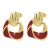 Brass Enamel Dangle Stud Earrings for Women KK-CBA760A-12G-03-4