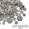 120Pcs 12 Styles Tibetan Style Alloy Bead Caps TIBE-YW0001-61-2