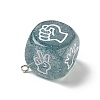 Transparent Resin Finger Guessing Game Dice Rock Pendants RESI-G064-01D-2