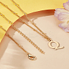 1Pc Brass Chain & 304 Stainless Steel Letter Pendant Necklaces NJEW-LP0001-35Q-G-3