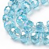 Electroplate Transparent Glass Beads Strands EGLA-H101-03E-3