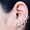 8Pcs 4 Styles Brass Clear Cubic Zirconia Hoop Earrings EJEW-DR0001-02S-5