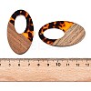 Transparent Resin and Walnut Wood Pendants RESI-T057-02D-4