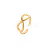 Ion Plating(IP) 304 Stainless Steel Open Infinity Hollow Cuff Ring for Women RJEW-S405-198G-3