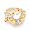 Brass Micro Pave Clear Cubic Zirconia Pendants KK-N268-71G-2