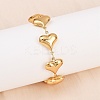 304 Stainless Steel Heart Link Chain Bracelets for Valentine's Day Gift BJEW-D359-17A-G-6