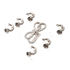 925 Sterling Silver Micro Pave Clear Cubic Zirconia Fold Over Clasps STER-B006-09P-2