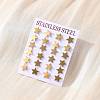 Ion Plating(IP) Star 304 Stainless Steel Stud Earrings EJEW-Z040-58G-2