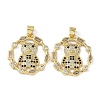 Rack Plating Brass Micro Pave Cubic Zirconia Pendants KK-K341-54G-03-1