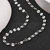 Anti-Tarnish 304 Stainless Steel Flat Sequin Chain Necklaces for Women NJEW-K255-28P-1