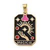 Ion Plating(IP) 304 Stainless Steel Enamel Pendants STAS-Q003-01G-022-1