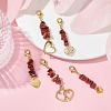 Valentine's Day Natural Red Jasper Chip Pendant Decorations HJEW-JM01330-2